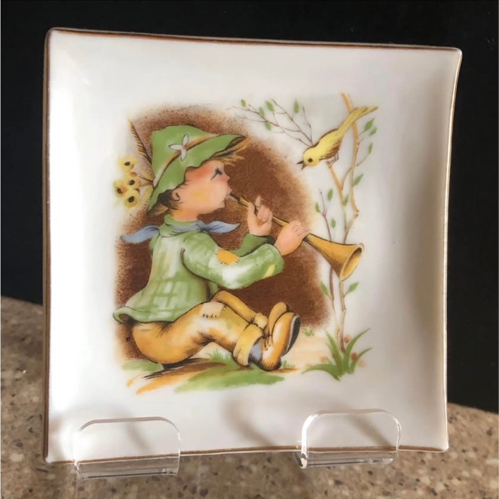 Vtg Hummel “Boy Playing Flute”  Germany Porcelain Plate